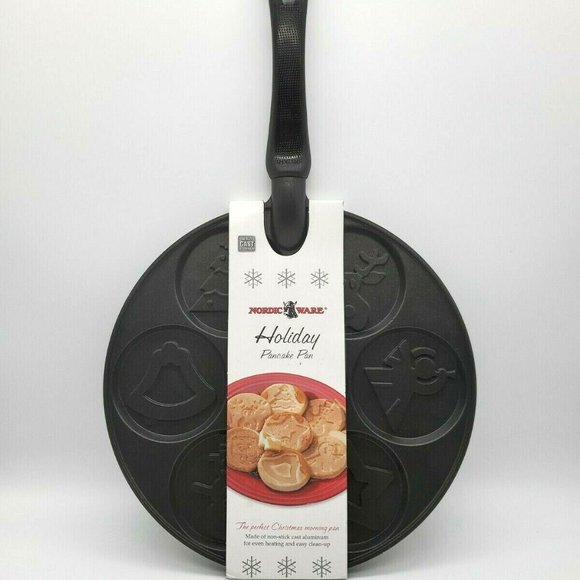 Nordic Ware Holiday Snowman Angel Pancake Pan Cast Aluminum Non-stick - Picture 1 of 13
